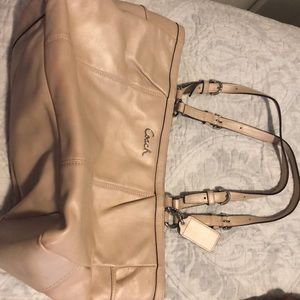 Tan coach leather handbag